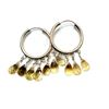 Image 2 : STERLING SILVER NATURAL CITRINE PORTUGUESE DROP CUT EARRINGS, W/A $850.00. CITRINE IS THE BIRTHSTONE