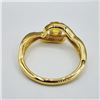 Image 4 : GOLD PLATED STERLING SILVER NATURAL ORANGE SAPPHIRE WITH WHITE SAPPHIRE RING, SIZE 7, W/A $750.00. S