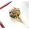 Image 1 : GOLD PLATED STERLING SILVER NATURAL GARNET  WITH CZ RING, SIZE 8, W/A $700.00. GARNET IS THE BIRTHST