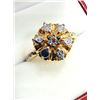 Image 2 : GOLD PLATED STERLING SILVER NATURAL GARNET  WITH CZ RING, SIZE 8, W/A $700.00. GARNET IS THE BIRTHST