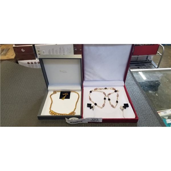 2 CASED ESTATE NECKLACE AND EARRING SETS
