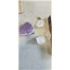 Image 2 : LARGE AMETHYST CHUNK, 2 QUARTZ CHUNKS, AND MINERAL AND DARWIN BOOK