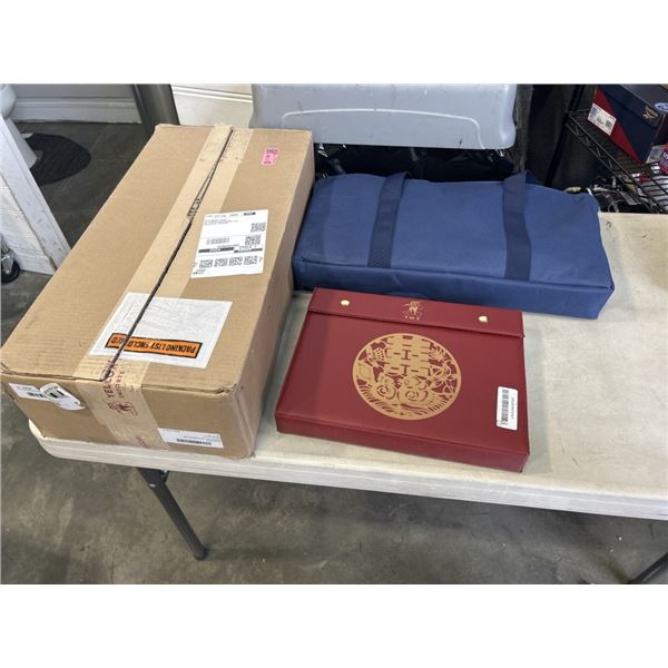 YELLOW MOUNTAIN AMERICAN MAHJONG SET IN HARD CASE, AND AMERICAN MAHJONG SET IN SOFT CASE, AND CHINES