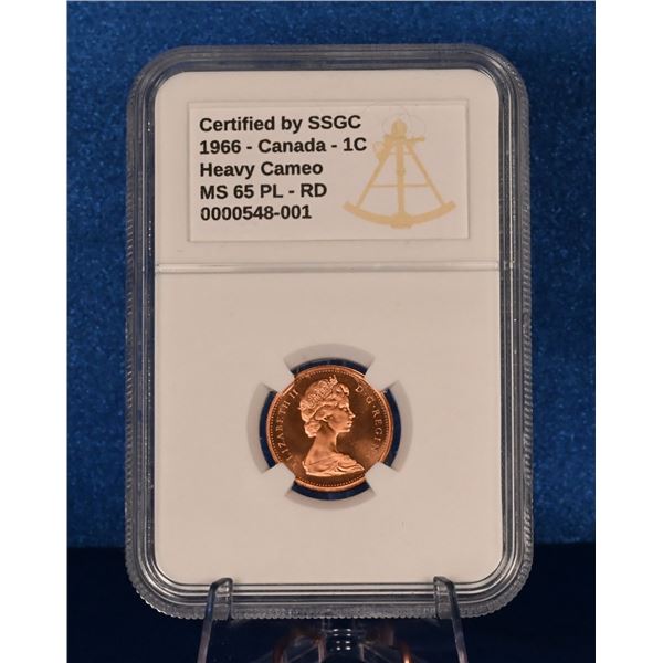 Canada 1966 1 Cent SSGC MS 66 PL RD Heavy Cameo