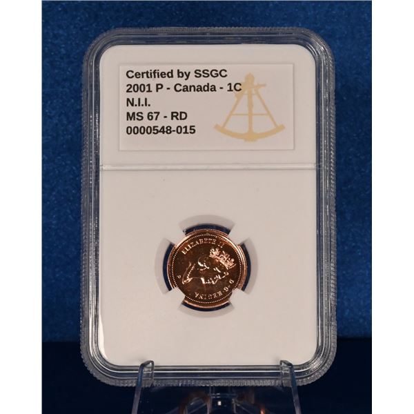Canada 2001P 1 Cent SSGC MS 67 RD N.I.I