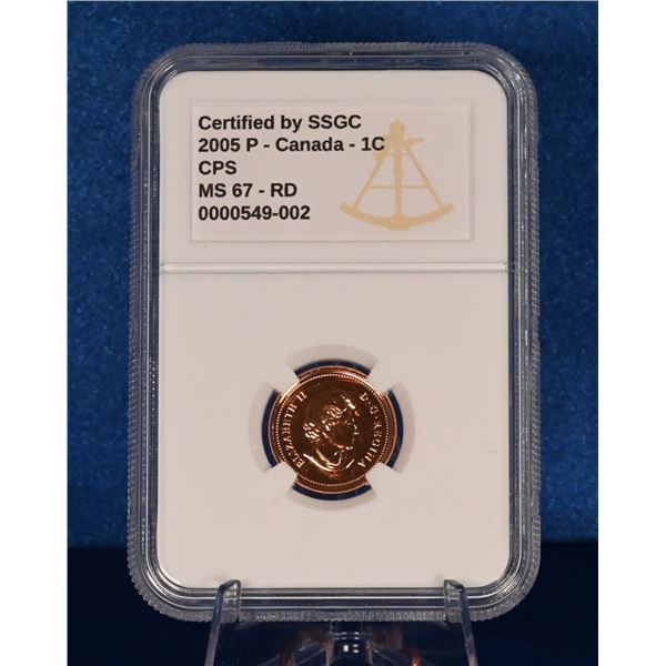 Canada 2005P 1 Cent SSCG MS 67 RD CPS