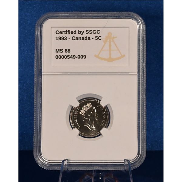 Canada 1993 5 Cent New Effigy SSGC MS 68