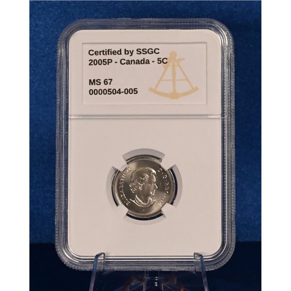 Canada 2005P 5 Cent SSGC MS 67 Victory Design