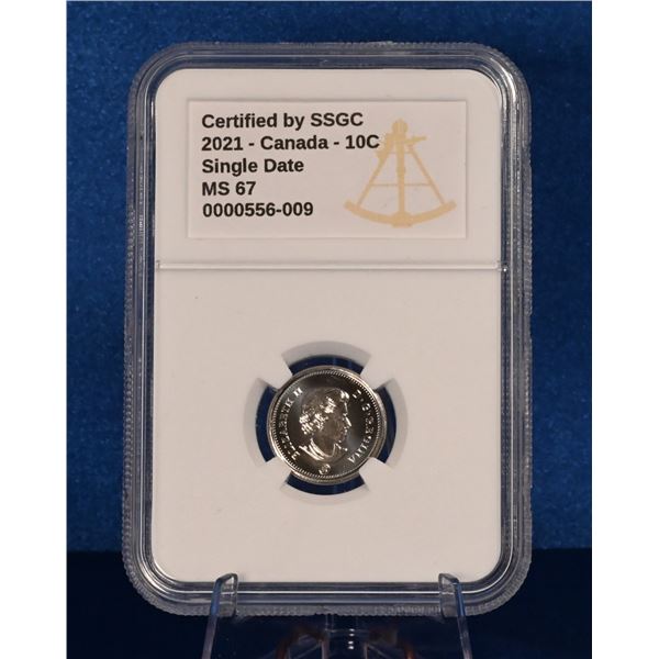 Canada 2021 10 Cent SSGC MS 67 Single Date