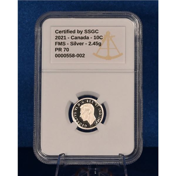 Canada 2021 10 Cent SSGC PR 70 Fine .999 Silver (Tax Exempt)