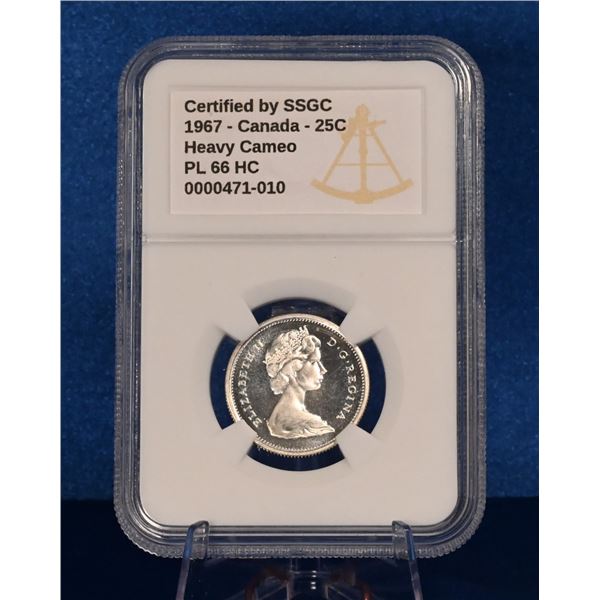 Canada 1967 25 Cent SSGC PL 66 Heavy Cameo
