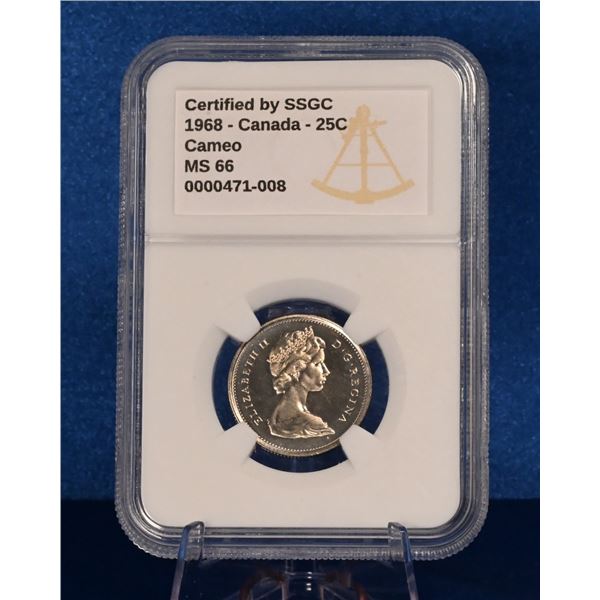Canada 1968 25 Cent SSGC MS 66 Cameo