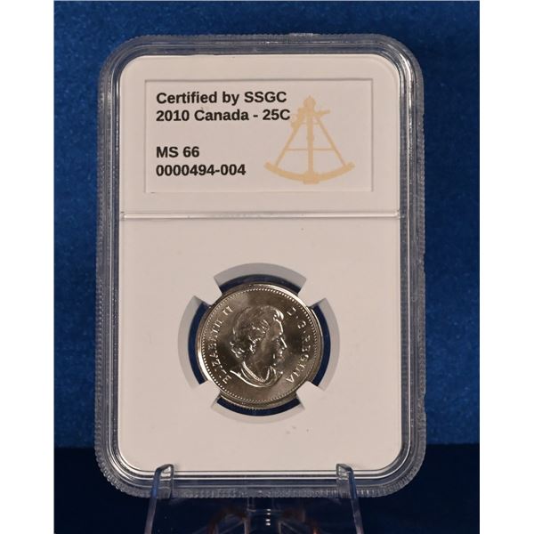 Canada 2010 25 Cent SSGC MS 66 Coloured Poppy