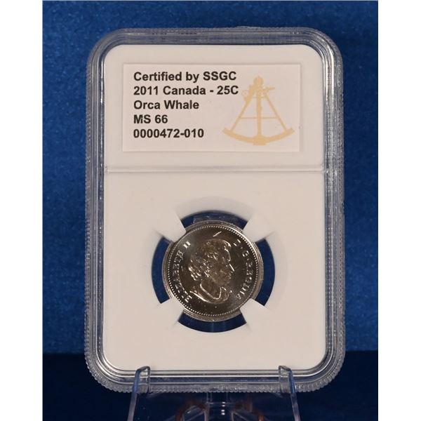Canada 2011 25 Cent SSGC MS 66 Orca Whale