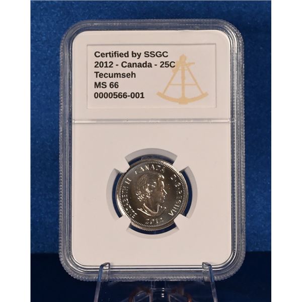 Canada 2012 25 Cent SSGC MS 66 Tecumseh