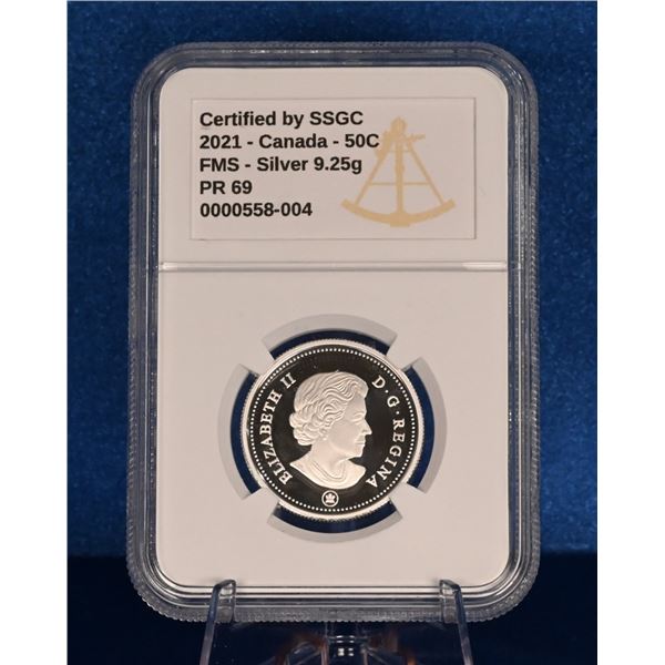 Canada 2021 50 Cent SSGC PR 69 Fine .999 Silver (Tax Exempt)