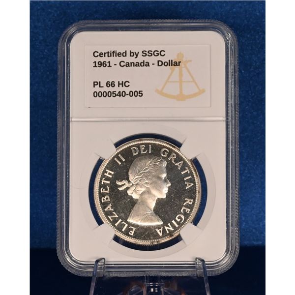 Canada 1961 1 Sliver Dollar SSGC PL 66 HC