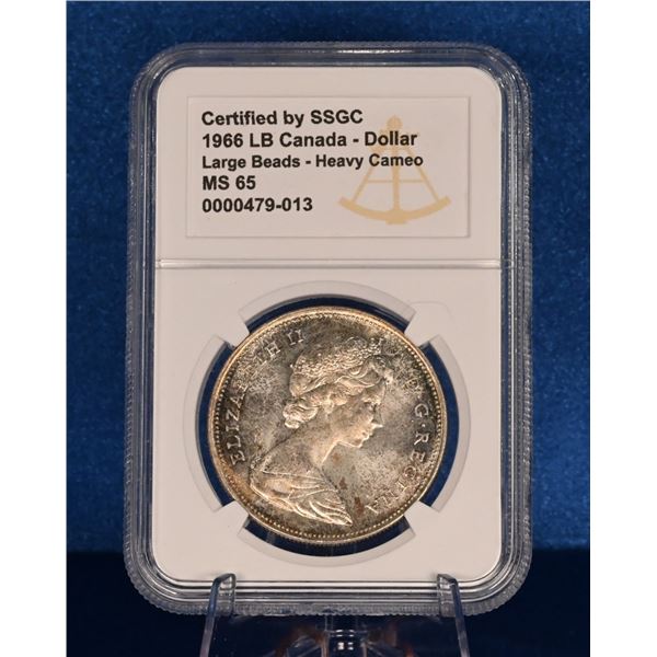 Canada 1966 1 Sliver Dollar SSGC MS 65 LB HC