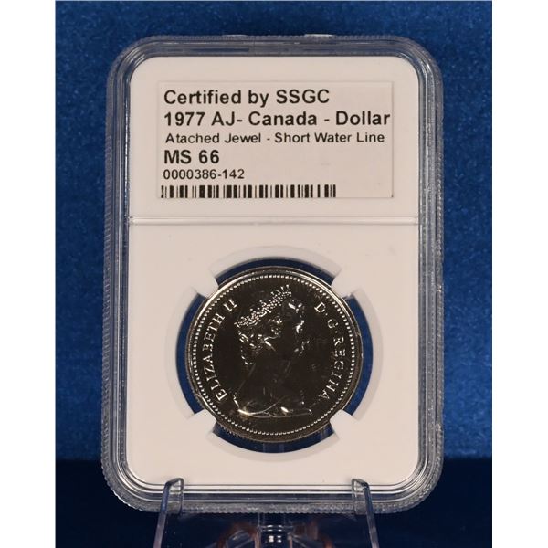 Canada 1977 1 Nickel Dollar SSGC AJ SWL MS 66