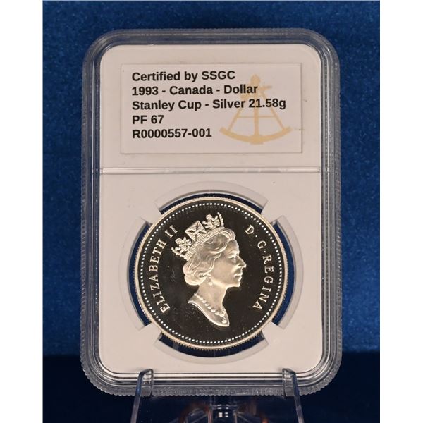 Canada 1993 1 Dollar Silver .925 Commemorative of the Stanley Cup 100th Anniversary SSGC PF 67