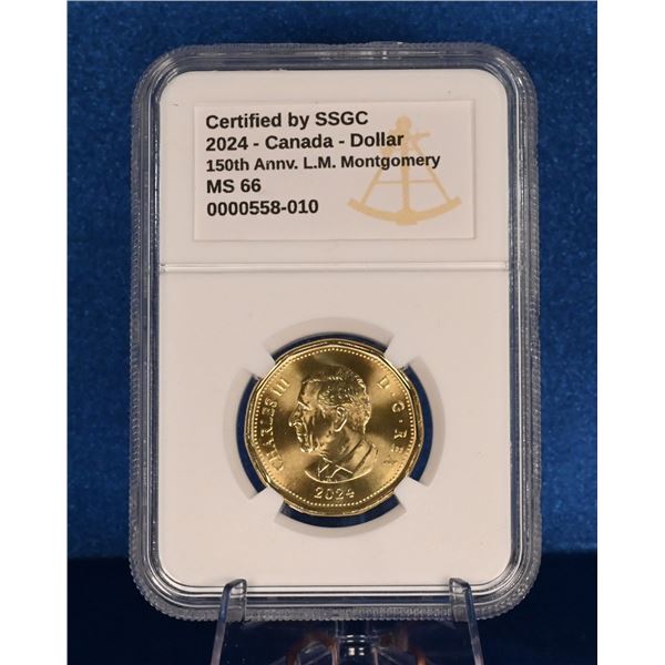Canada 2024 1 Loonie Dollar SSGC MS 66 150th of L.M Montgomery