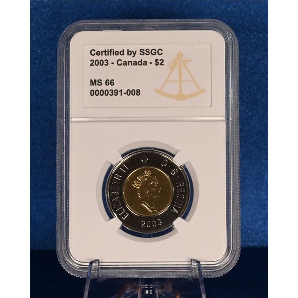 Canada 2003 2 Dollar SSGC MS 66 Old Effigy