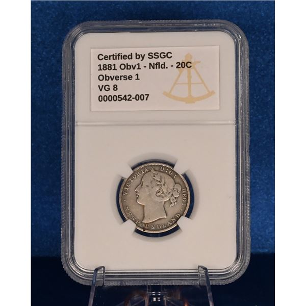 NFLD 1881-1912 20 Cent SSGC F12, VG-8 (X2), G-4 (4 coins)