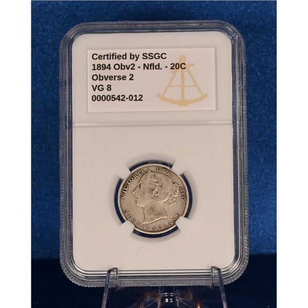 NFLD 1894-1904 20 Cent All SSGC VG 8 (5 coins)
