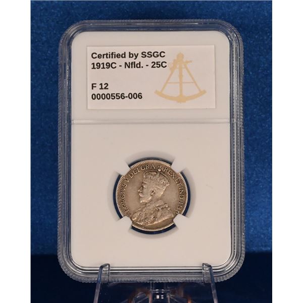 NFLD 1917C 25 Cent SSGC F-12