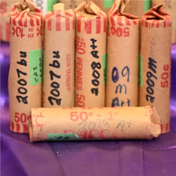 Canada 1 Cent Rolls (12), all CPS, QE II Diademed Portrait (1) 1990, Uncrowned Portrait (2) 2003P NE