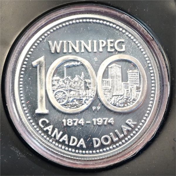 Canada 1974 1 Dollar Winnipeg 100th Anniversary Commemorative Silver 23.3276 g at .5