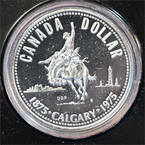 Canada 1975 1 Dollar Calgary 100th Anniversary Commemorative Silver 23.3276 g at .5