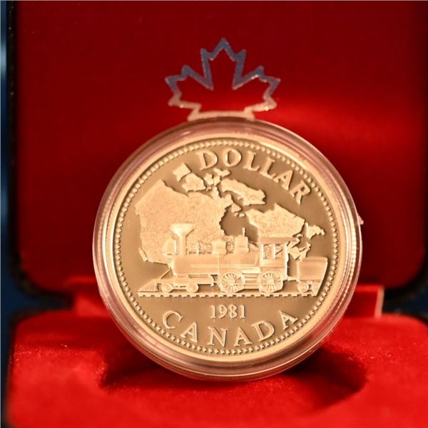 Canada 1981 1 Dollar Trans Canada Railway Commemorative Silver Proof 23.3276 g at .5