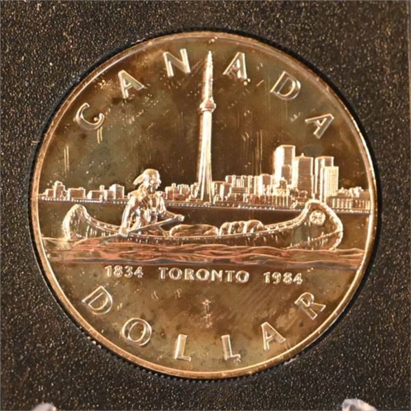 Canada 1984 1 Dollar Toronto Sesquicentennial Silver BU 23.3276 g at .5