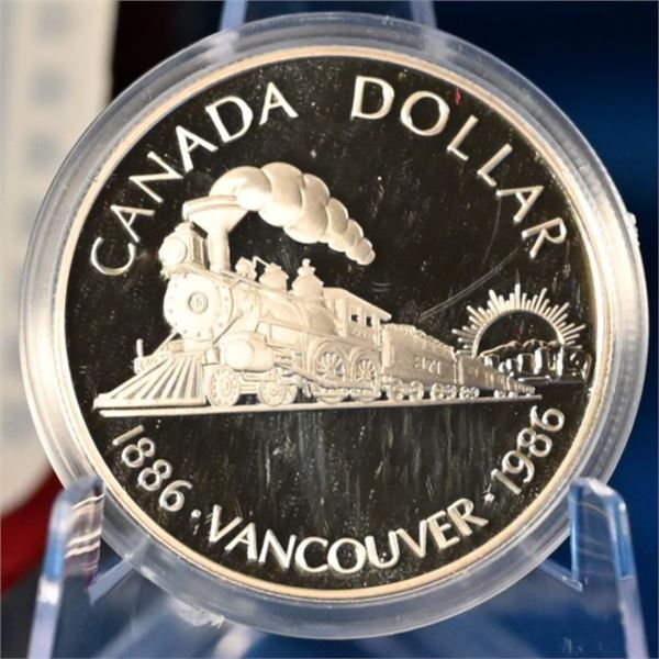 Canada 1986 1 Dollar Vancouver Centennial Commemorative Silver Proof  23.3276 g at .5 in