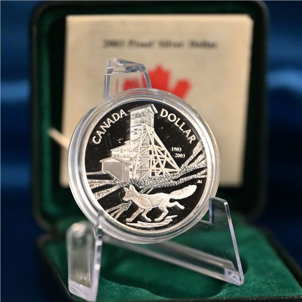 Canada 2003 1 Dollar 999 Silver, Proof, Cobalt Silver Discovery 100th Commemorative (Tax Exempt)