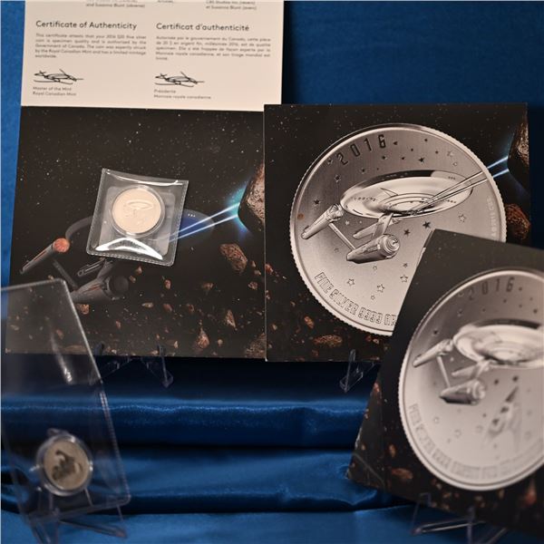 Canada (4) $20. for Twenty Series 1/4 toz .999 Silver Specimen,  (1) 2013 Santa  (3) 2016 Star Trek 