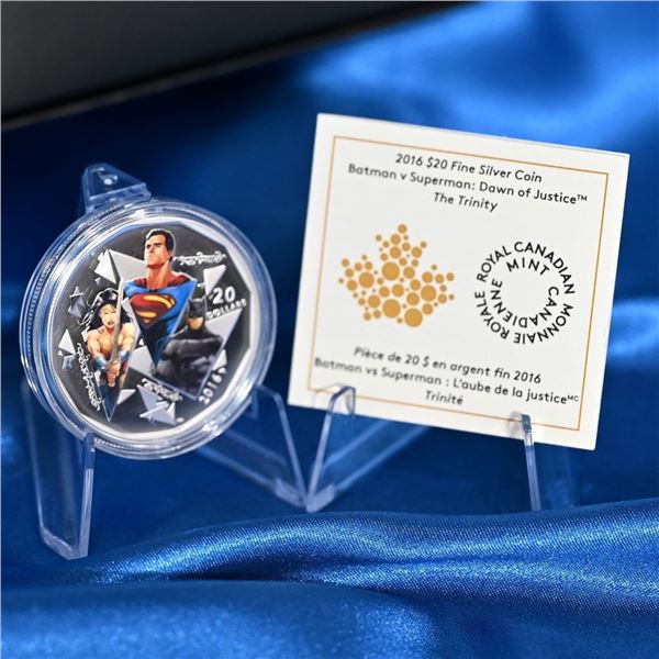 Canada 2016 20 Dollar Silver, Superman, Dawn of Justice (Tax Exempt)