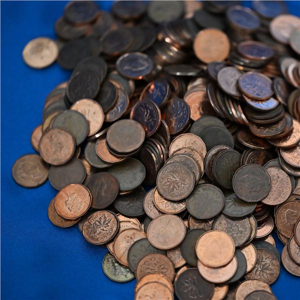 Canada 1 Cent Lot, 1980 & 90's  Approx 500 coins not checked for varieties