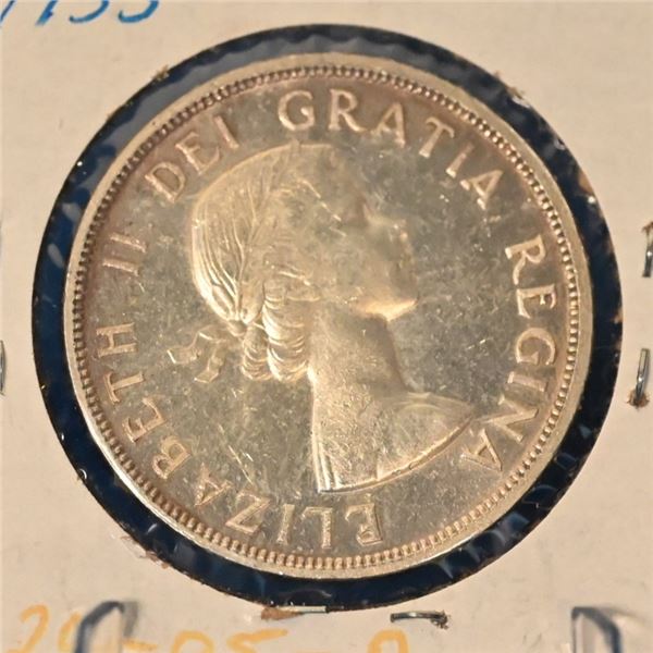 Canada 1955 1 Dollar Sliver