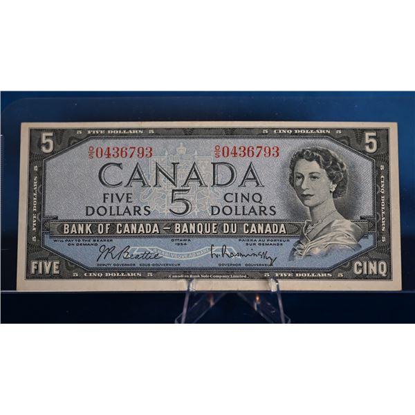 BC-39b 1954 5 Dollar - Beattie-Rasminsky Modified O/S 0436793 CUNC
