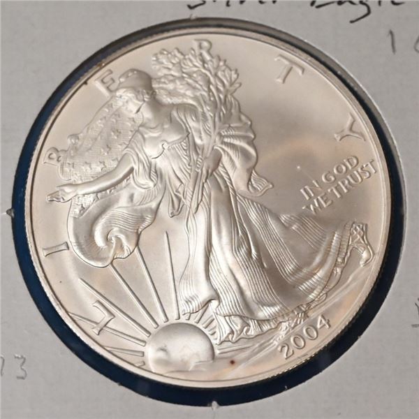 USA 2004 Sliver Eagle 1 toz fine .999 Sliver (Tax Exempt) AU 50