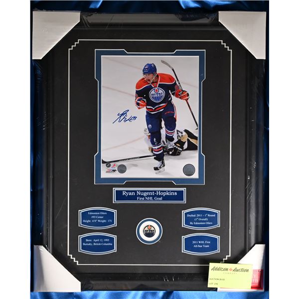 Framed Signed Photo of Ryan Nugent-Hopkins First NHL Goal. Drafted 2011 1st overall by the Edmonton