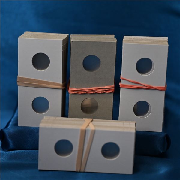 2X2 Cardboard Holders 19mm, holds CAN penny & dime or US dimes 4-bundles of 50
