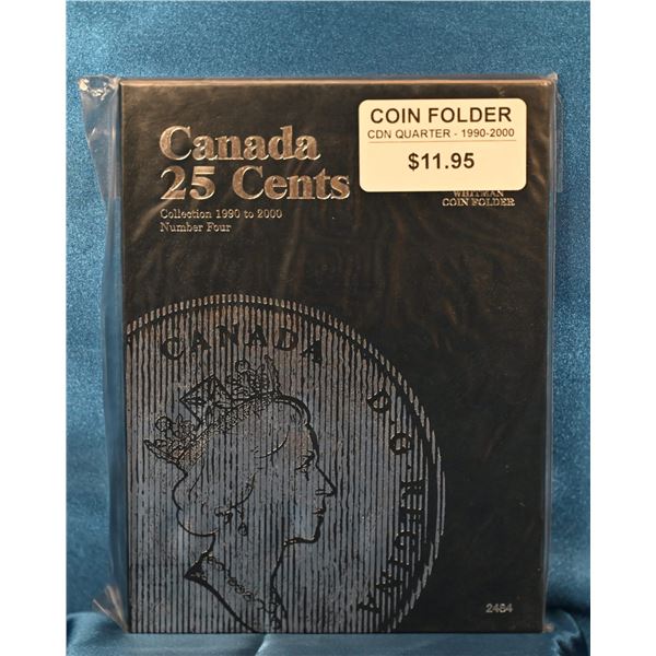 Whitman Coin Folder books New Old Stock, Canadian 25 Cents 1990 to 2000 Number four 73/4" X 53/4", W