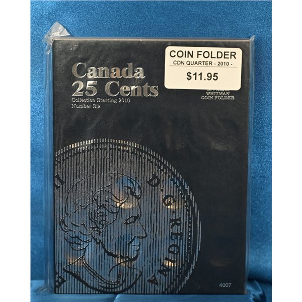 Whitman Coin Folder books New Old Stock, Canadian 25 Cents Starting 2010 Number six 73/4" X 53/4", W