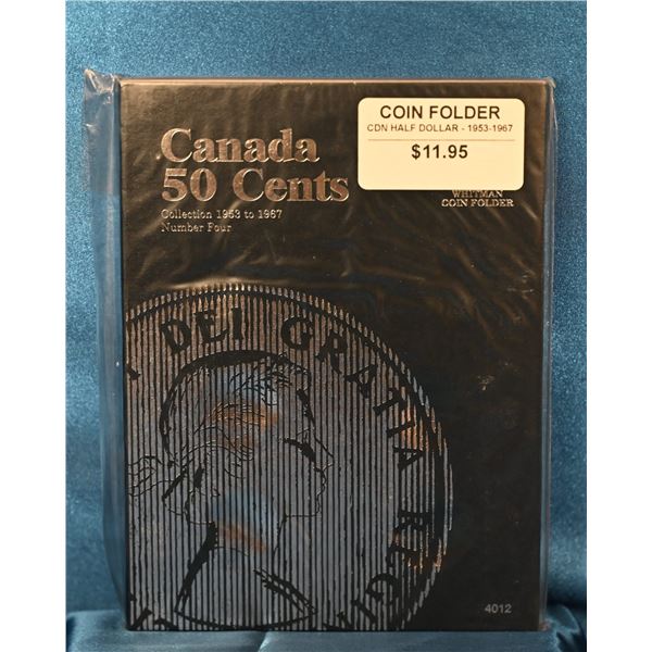 Whitman Coin Folder books New Old Stock, Canadian 50 Cents 1953 to 1967 Number four 73/4" X 53/4", W