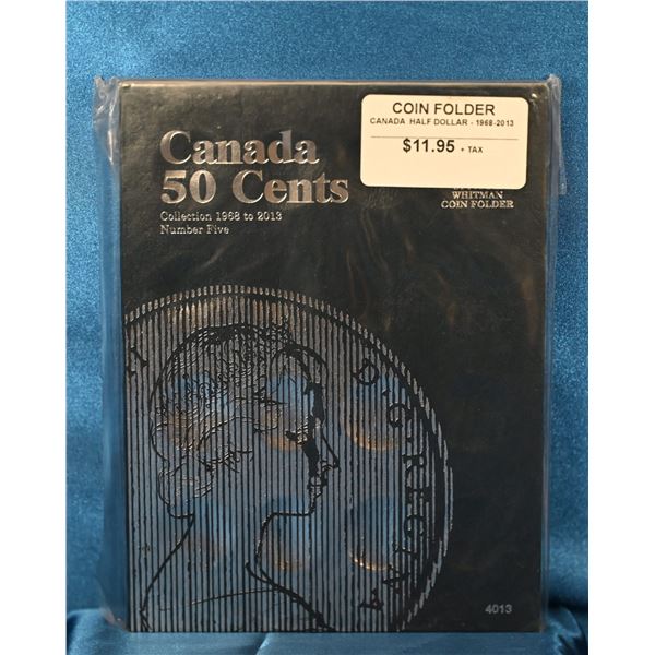Whitman Coin Folder books New Old Stock, Canadian 50 Cents 1968 to 2013 Number five 73/4" X 53/4", W