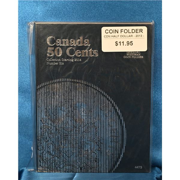 Whitman Coin Folder books New Old Stock, Canadian 50 Cents Starting 2014 Number six 73/4" X 53/4", W
