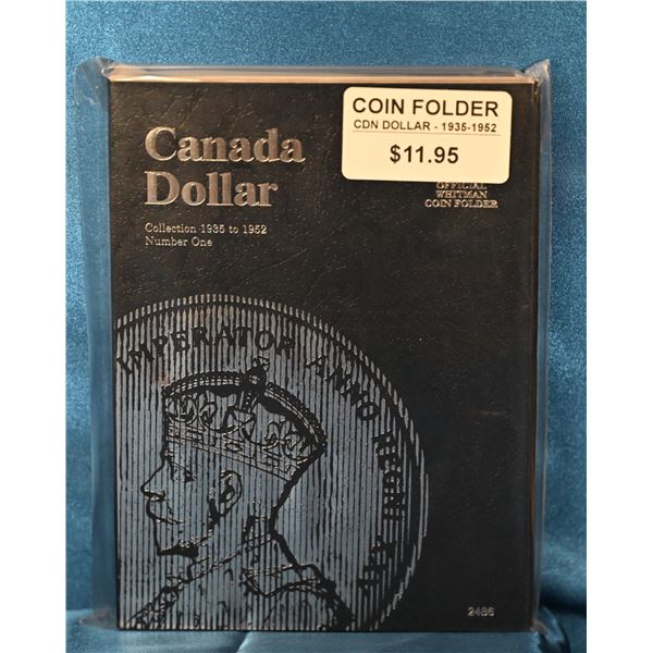 Whitman Coin Folder books New Old Stock, Canadian Dollar 1935 to 1952 Number one 73/4" X 53/4", With